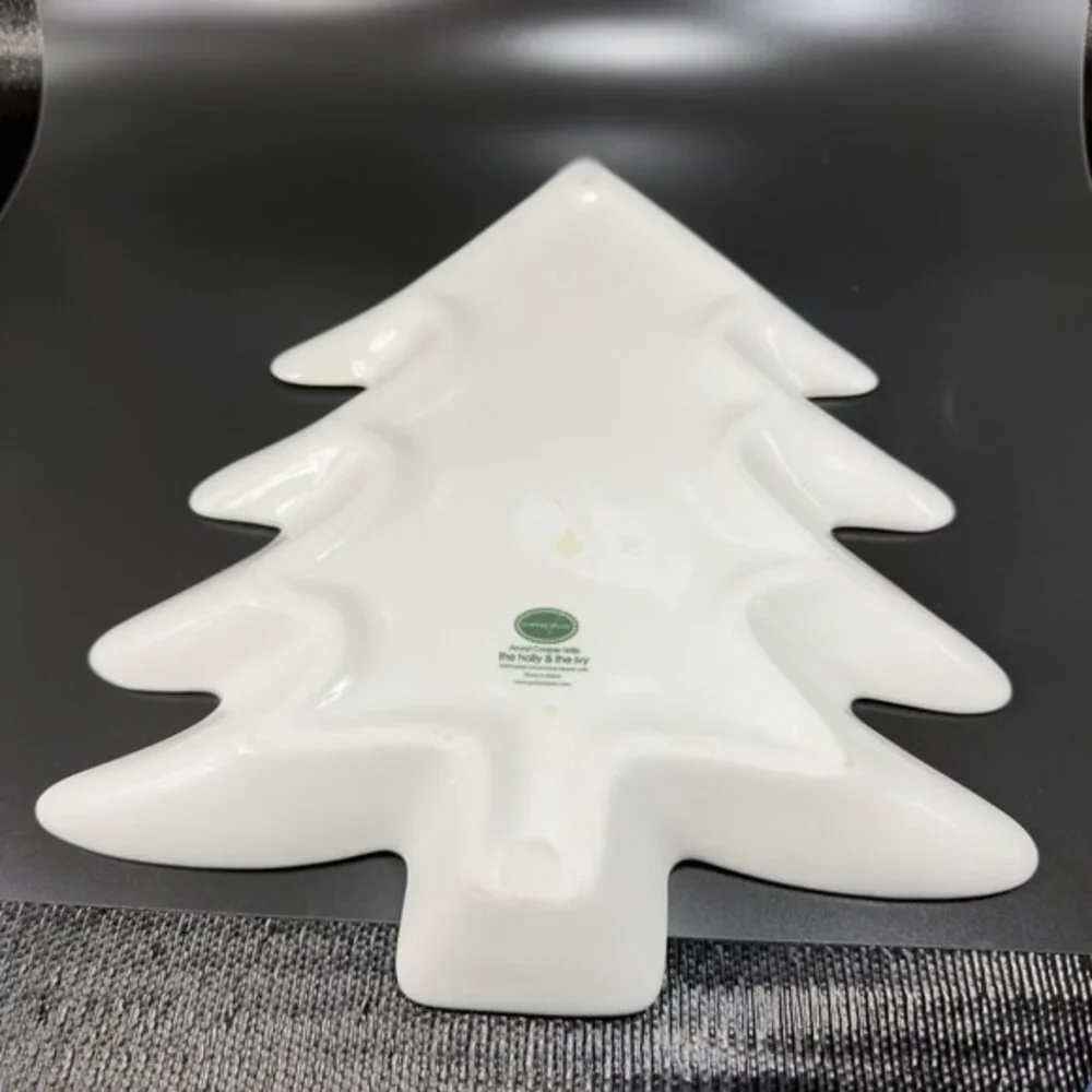 Portmeirion The Holly And The Ivy Christmas Tree Shaped Serving Dish Large 13inc
